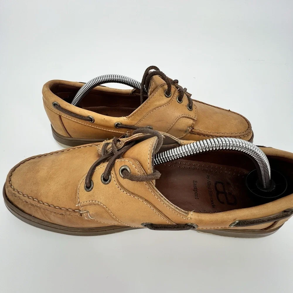 Allen Edmonds Eastport Brown Leather Boat Shoes Men's‎ 9.5 D